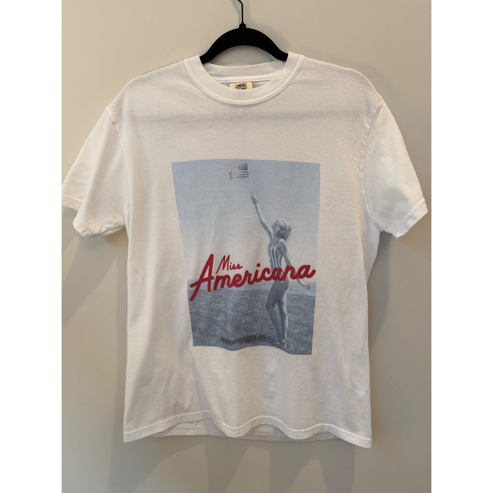 Comfort Colors Miss Americana Graphic T-Shirt White Ring Spun Cotton Medium